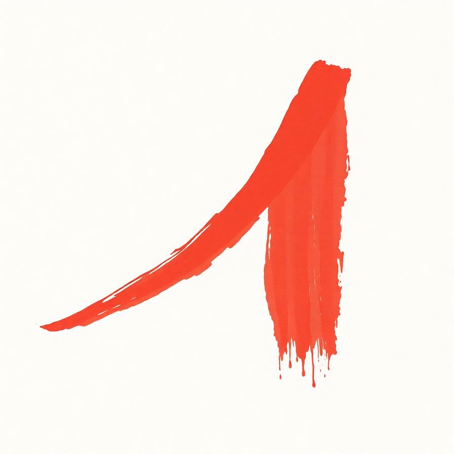 Upward growth brushstroke